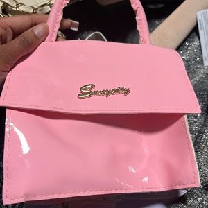 mini glossy pink bag
